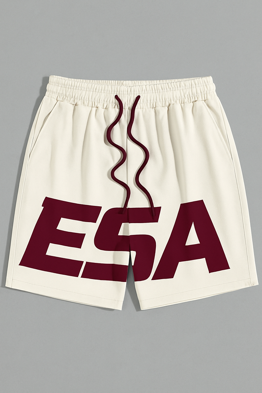 Off-White/Burgundy ESA Shorts