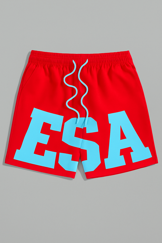 Red/Light Blue ESA Shorts
