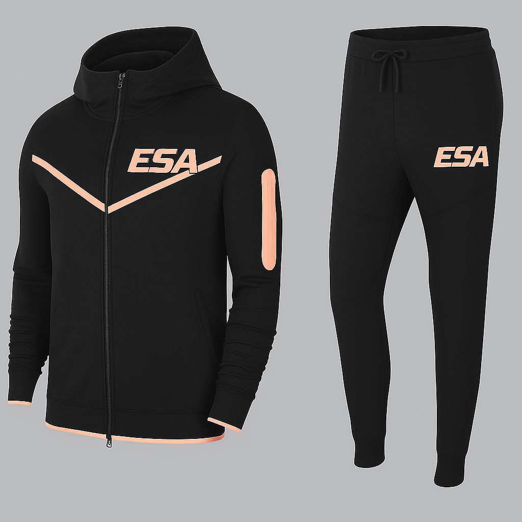 ESA Tracksuit - Black with Peach