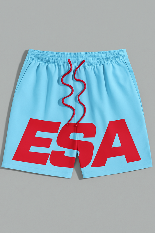 Light Blue/Red ESA Shorts