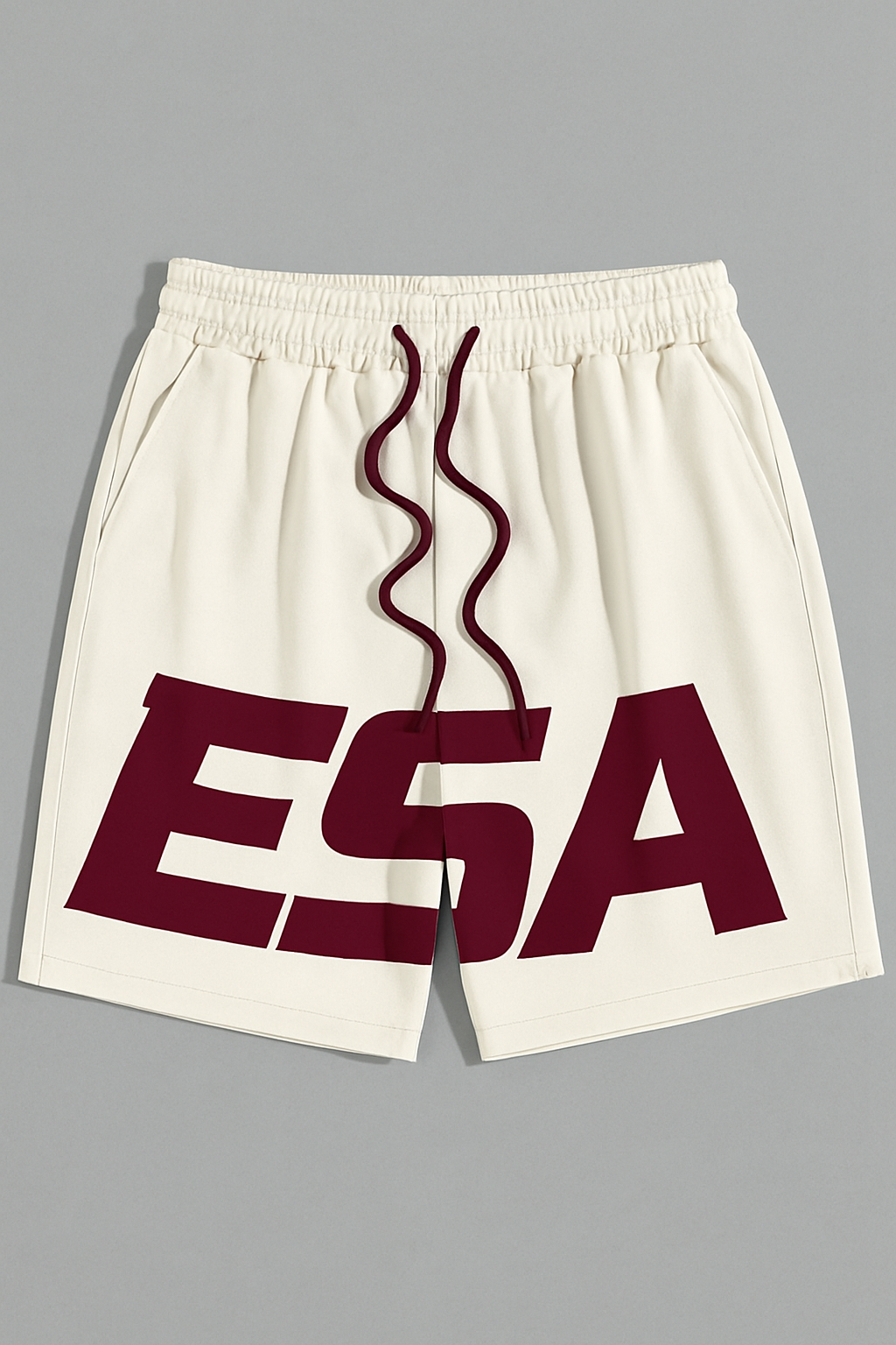 Off-White/Burgundy ESA Shorts